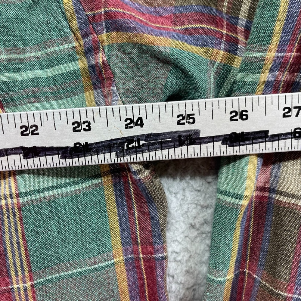 Tommy Hilfiger Shirt Large Button-Down Men's Purple Blue Green Red Plaid‎ - Picture 12 of 15